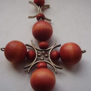 Aarikka Finland 1960's Turned Wood Pendant
