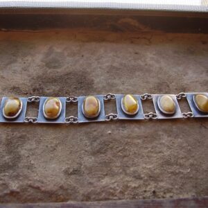 Rare Kurt Jobst South Africa silver and amber bracelet