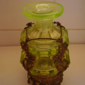 19th century Uranium glass perfume bottle
