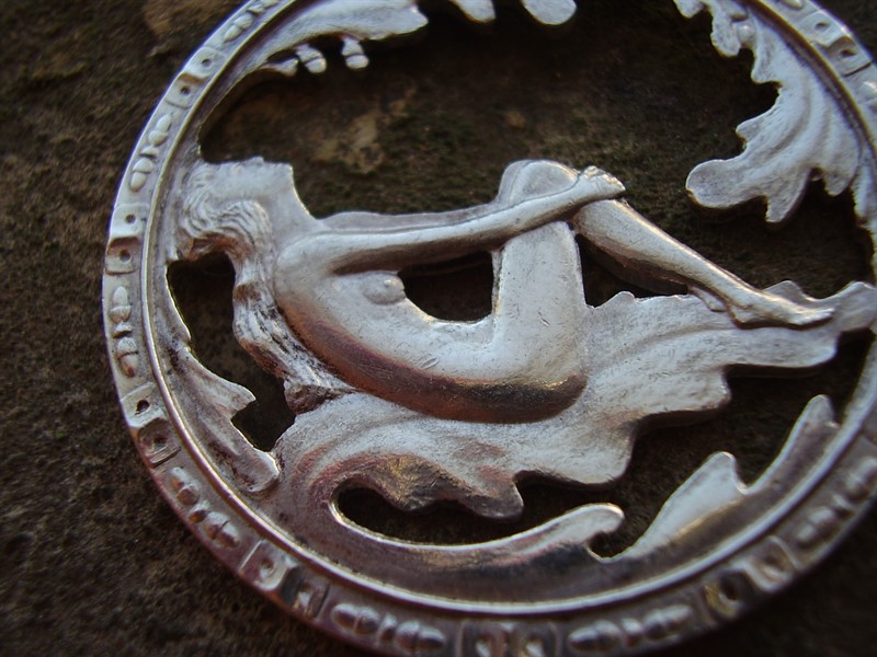 Swedish silver pendant of maiden in oak tree 1948 - Image 2