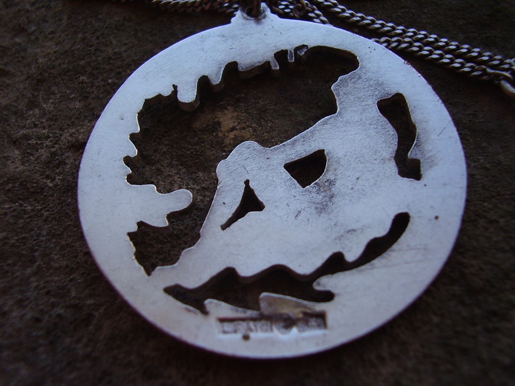 Swedish silver pendant of maiden in oak tree 1948 - Image 4