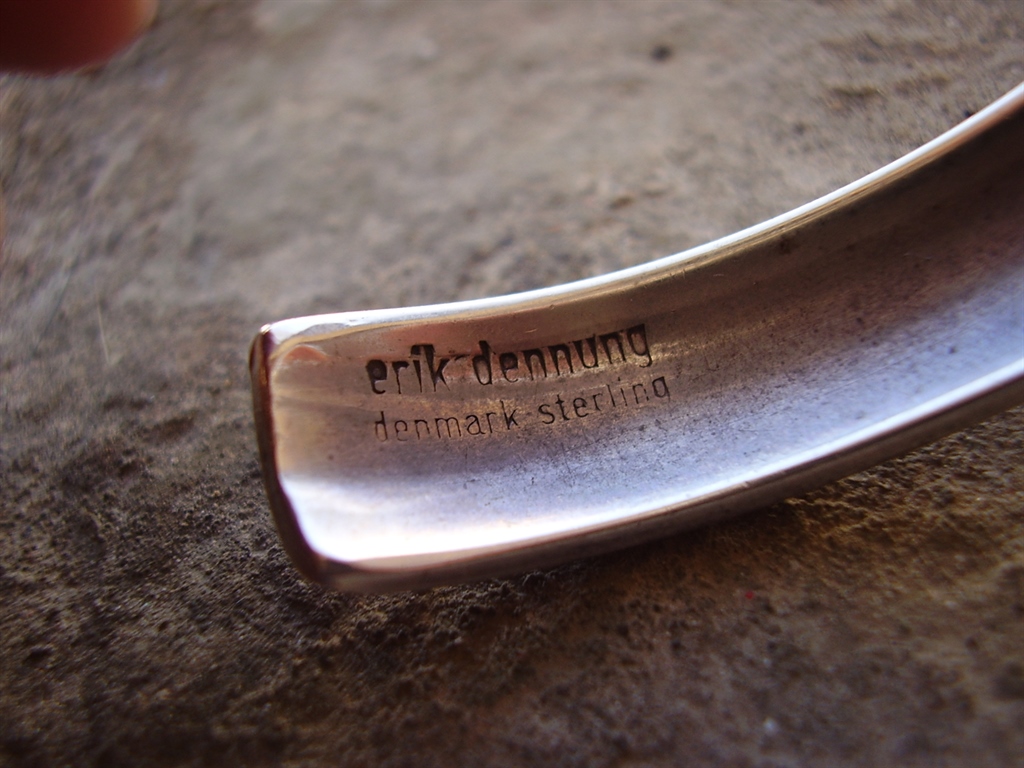 Erik Dennung Denmark circa 1960's silver and pearl bangle bracelet - Image 3