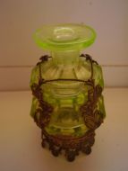 19th century Uranium glass perfume bottle