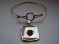 K & E Carlson Cesons Silver Amethyst Pendant Bracelet