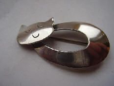 Orb Sterling Sleeping Cat Brooch