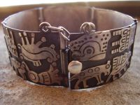 Classic Los Ballesteros Mexico silver storyteller bracelet circa 1950's