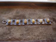 Rare Kurt Jobst South Africa silver and amber bracelet